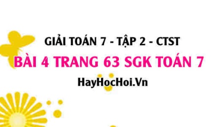 Giải bài 4 trang 63 Toán 7 tập 2 SGK Chân trời sáng tạo